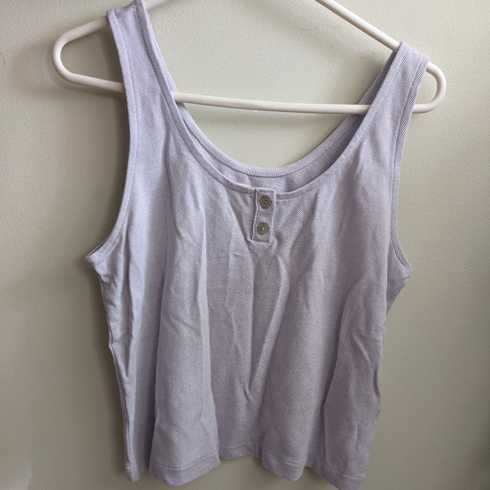 Madewell Purple Sleeveless Crop Tank Top